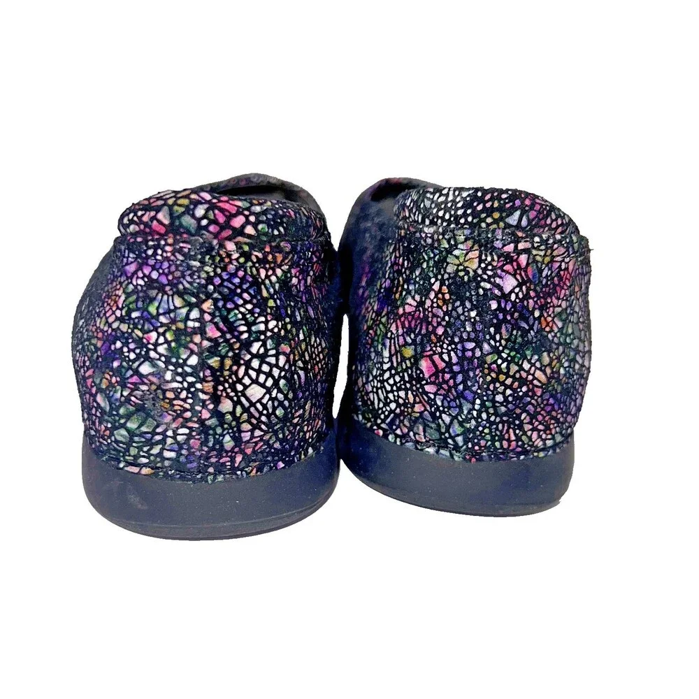 Alegria Petal - PET-500 Fractually Black Multicolor Ballet Flat Shoes SZ 9